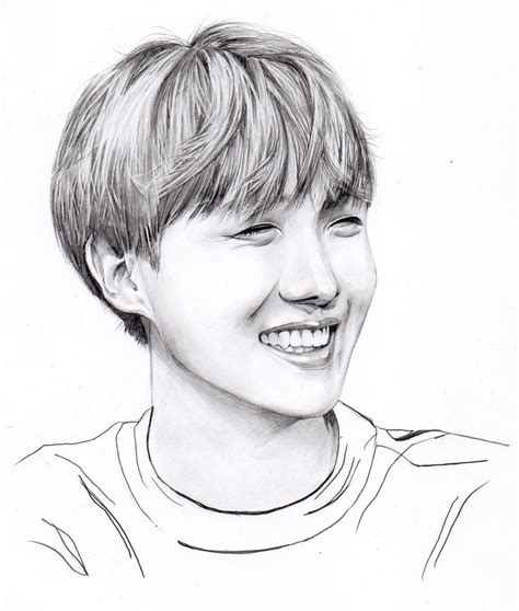 NAMIL ART: Pencil Portrait Drawing - BTS. J-HOPE (K-pop Pencil Illustration by You Art) 연필 인물 ...