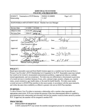 Fillable Online 5.18-P Termination of PCP Member Relationship 2000-07 ...