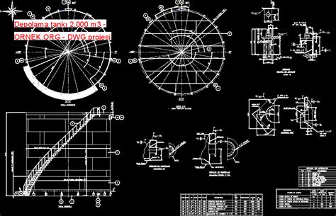 Depolama tankı 2.000 m3 dwg projesi - Autocad Projeler