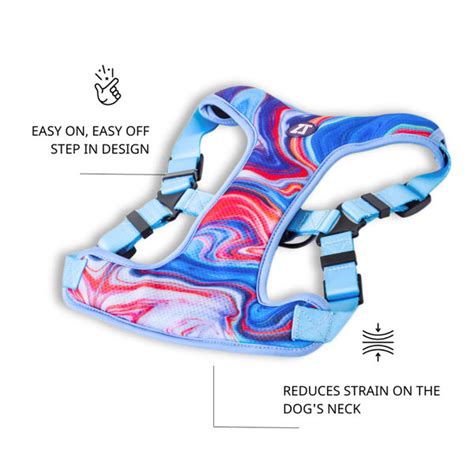 Buy Zoomiez Adjustable Fluid Printed Step in Mesh Harness for Dogs ...