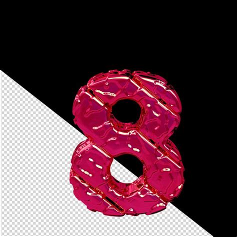 Pink symbol made from rough diagonal blocks view from above number 8 ...