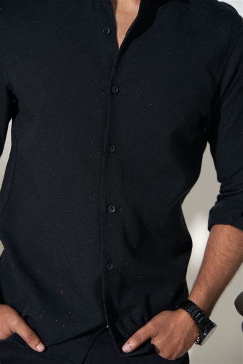 Premium Cotton Black Shirt With Red Sparkle Online for Men | Pink ...