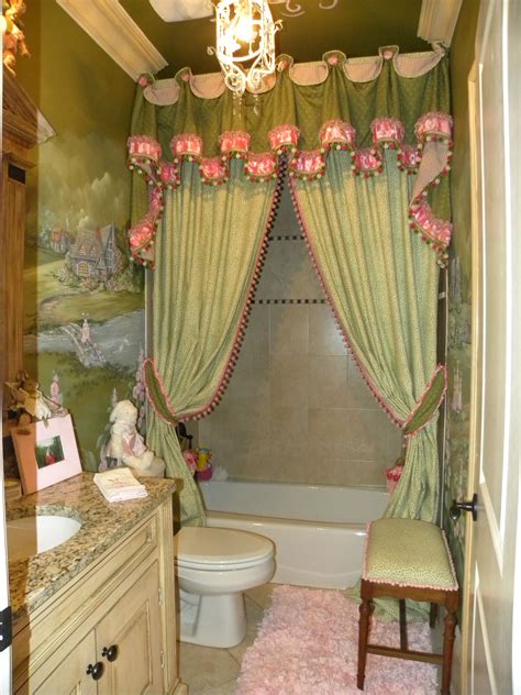 DIY Pink and Green Bathroom Decor with Floral Shower Curtain
