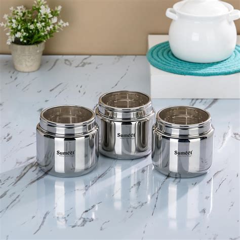 Buy Sumeet Stainless Steel Canisters/Dabba/Storage Containers for ...