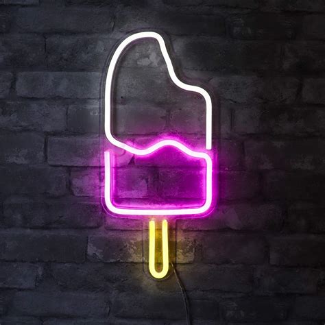 Neon Light Wall Art Sign Ice Cream Shaped (Pack of 1) – Xergy
