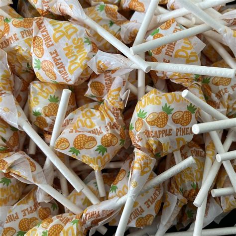 Pineapple Yellow Dum Dums - VillageCandyShop.com