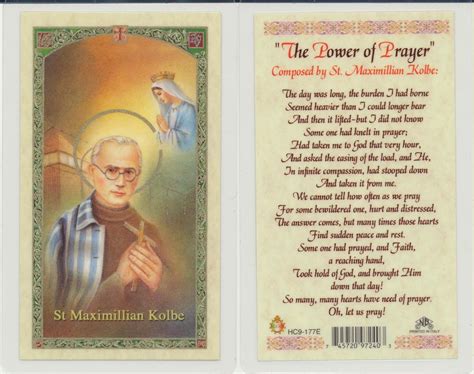 Amazon.com: Saint Maximilian Kolbe Holy Card Patron of Drug Addicts ...