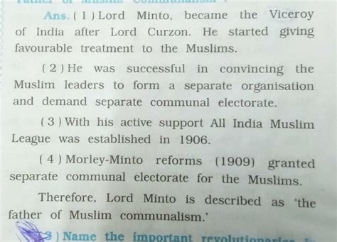 Why is Lord Minto called the father of Communal electorate system ...