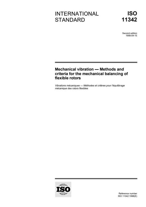 ISO 11342:1998 - Mechanical vibration — Methods and criteria for the ...