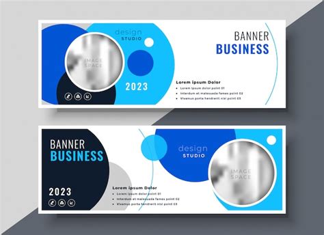 Modello creativo della bandiera di affari del cerchio blu | Vettore Gratis