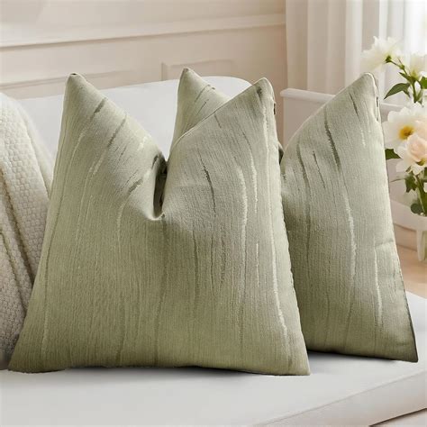 Amazon.com: HAUSSY Olive Green Throw Pillow Covers 18x18 Inch Set of 2 ...