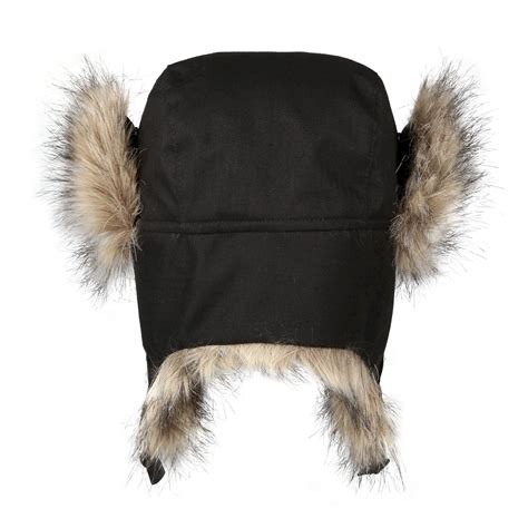 Men's Faux Fur Trapper Hat Black | Fur trapper hat, Fur trapper ...
