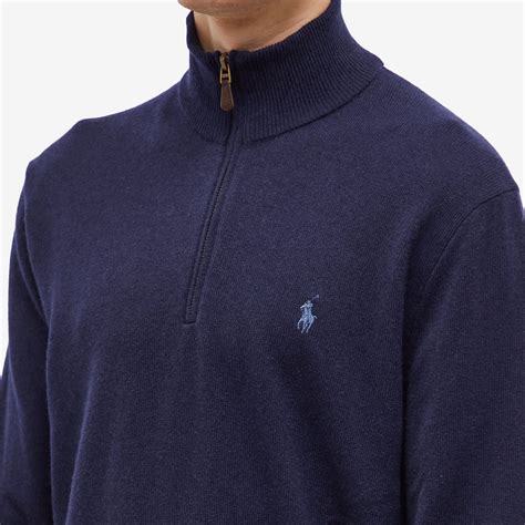Polo Ralph Lauren Lambswool Half Zip Knit Hunter Navy | END. (GB)