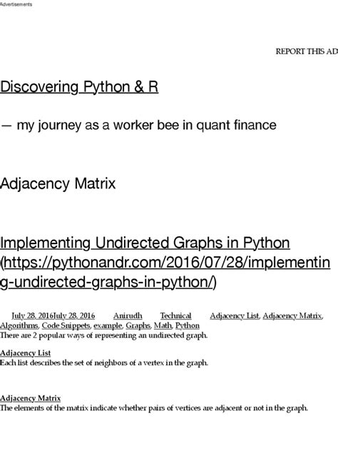 Image result for Adjacency Matrix Python Code