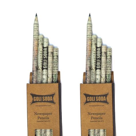 Goli Soda Upcycled Plain Newspaper Pencils|Eco Friendly|Handmade ...