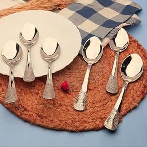 Buy Parage 6 Pieces Stainless Steel Table Spoons,18 cm Long, Premium ...