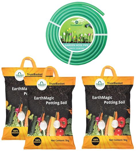 TrustBasket Heavy Duty PVC Plain Green Braided Hose Pipe & Enriched ...