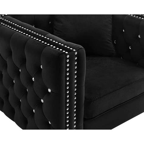Designer Sofa Set:- 3 Seater Chesterfield Velvet Fabric Luxury Furnitu ...
