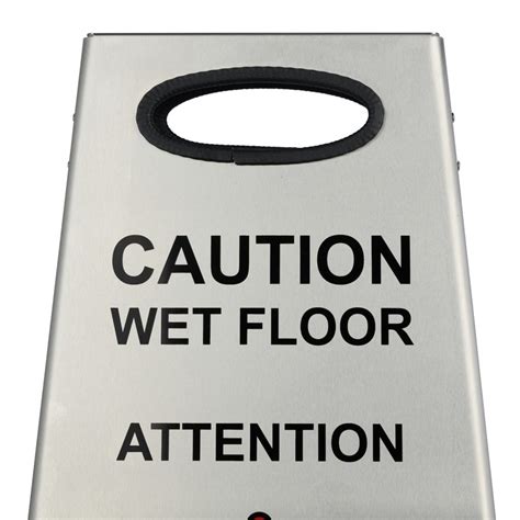 Stainless Steel Wet Floor Sign - Frost
