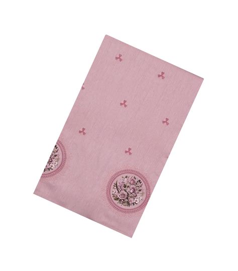 Dusty PInk Woven Art Tussar Saree With Printed & Embroidered Floral ...