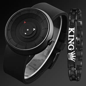 Stepso Dazon BLACK SLIM DIAL PREMIUM SILICON BAND AND BLACK KING ...