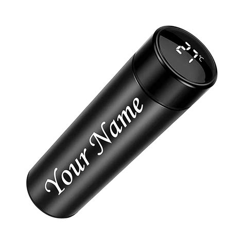 Stainless Steel Customised Name Temperature Bottle, Black, 500 ml ...