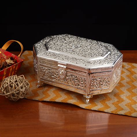 Luxury Silver Plated Dry Fruit Box Online | Code Silver