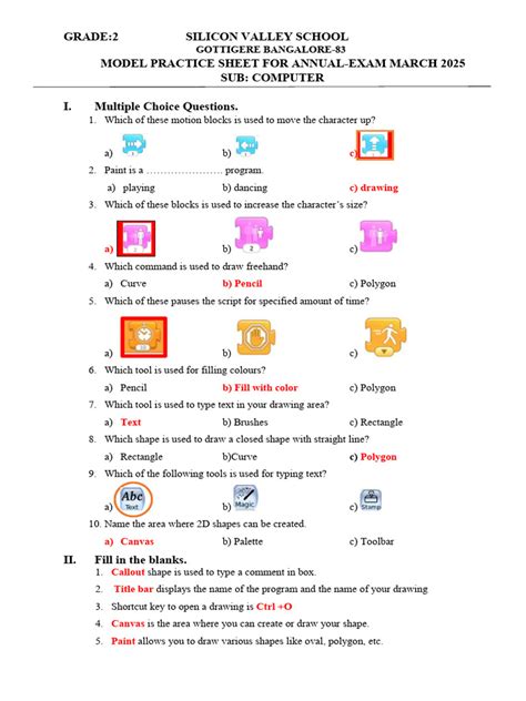 Image result for Computer Questions for Grade 2 Practical
