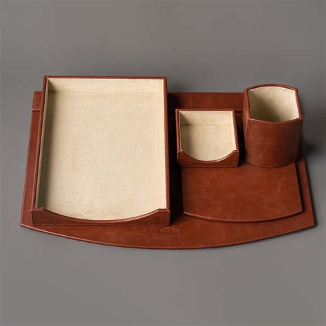 Buy Arch Desktop Organizer Set Cognac Online -Three Sixty Life