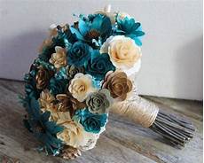 Teal And Ivory Wedding Ideas by Teal Ivory Brown Copper Rustic Wood Bouquet Copper Teal And Ivory Wedding Ideas