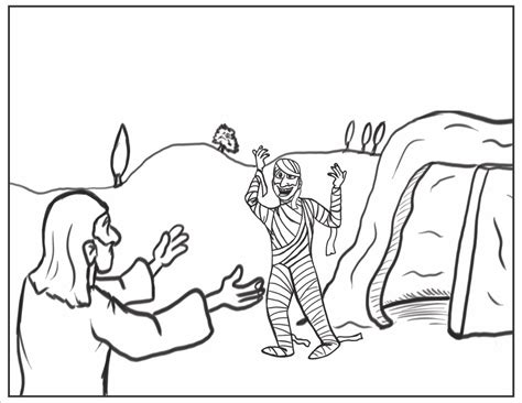 Jesus Raises Lazarus coloring pages - ColoringLib