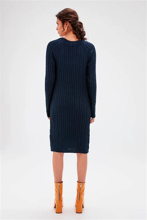 Women Mesh Patterned Knitwear Dress