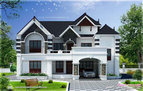 4 bedroom Colonial style house - Kerala home design and floor plans