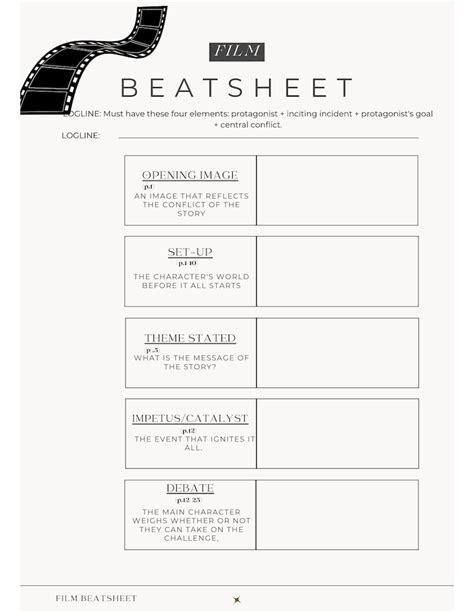 Image result for Script Writing Beat Sheet