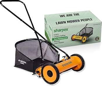 Sharpex Push Manual Lawn Mower with Grass Catcher | 16-Inch Reel Lawn ...
