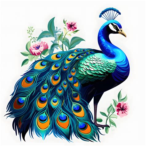 Premium AI Image | peacock_clip_art