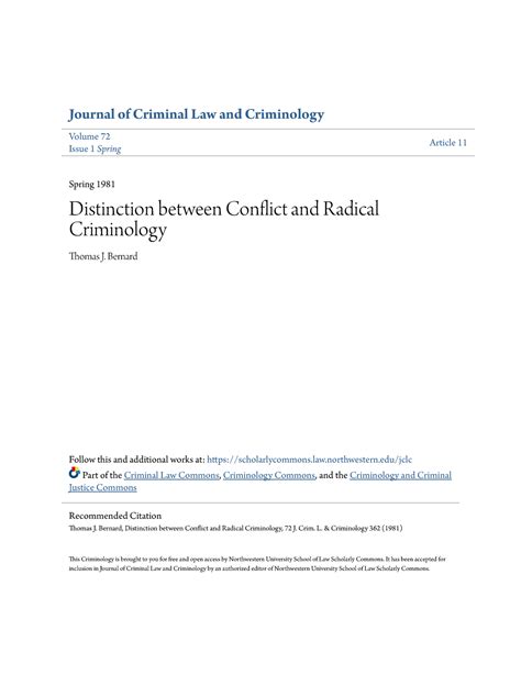 Distinction between Conflict and Radical Criminology - Journal of ...