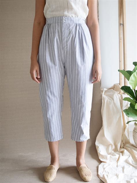 White Tunic And Grey Stripe Pant Set – Merakus