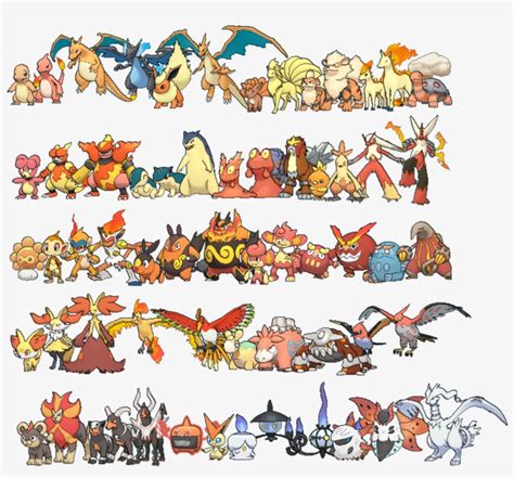 Pokemon Fire Red Pokemon - Todos Os Pokemons Tipo Fire Transparent PNG ...