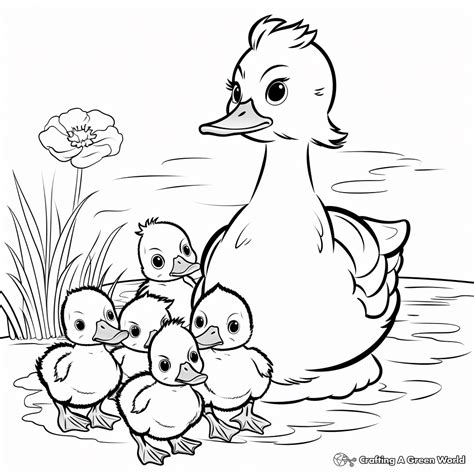 5 Little Ducks Coloring Pages - Free & Printable!