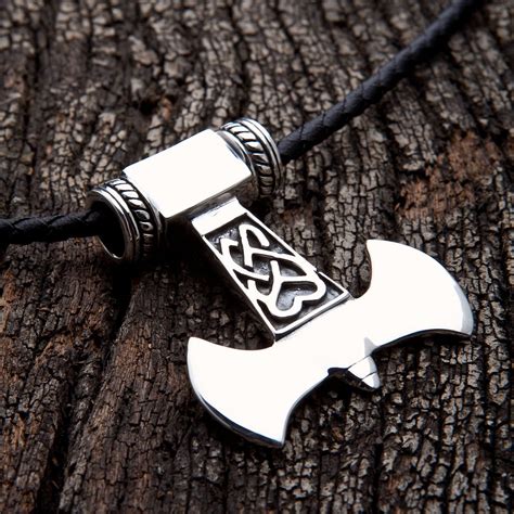 Heavy Thor's Hammer Knot 925 Sterling Silver Pendant for Men