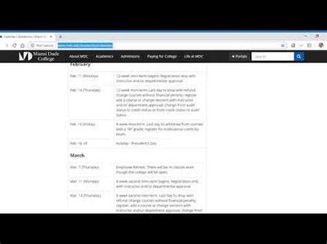 Miami Dade College Academic Calendar 2019: http://www.mdc.edu/academics ...