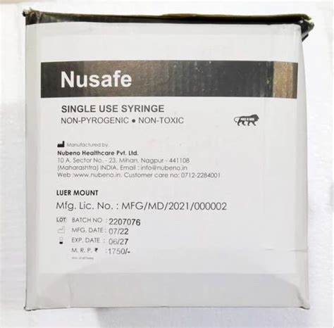 Disposable Syringe - 2ml Nusafe Hypodermic Syringe with Needle ...