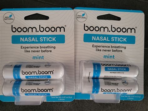 Boom.Boom Nasal Inhalers Enhances Breathing - mint scent (2- 2pk bundle ...