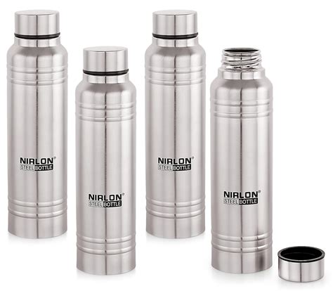 NIRLON Polo Sport Single Wall Stainless Steel Water Bottle, Set of 4 ...