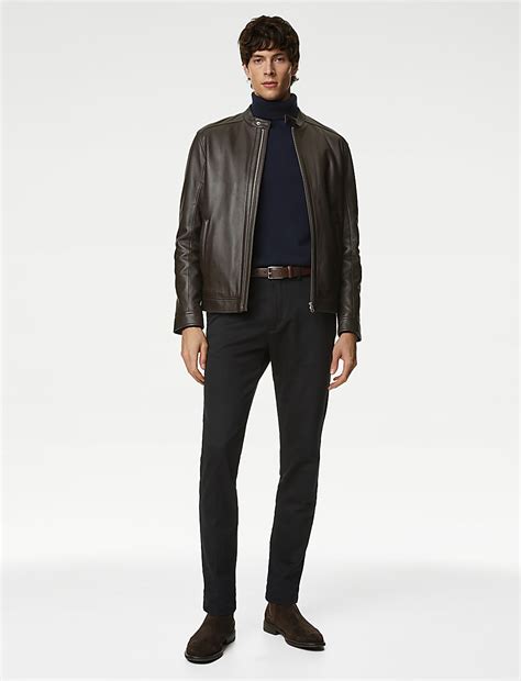 Buy Leather Biker Jacket at Marks & Spencer