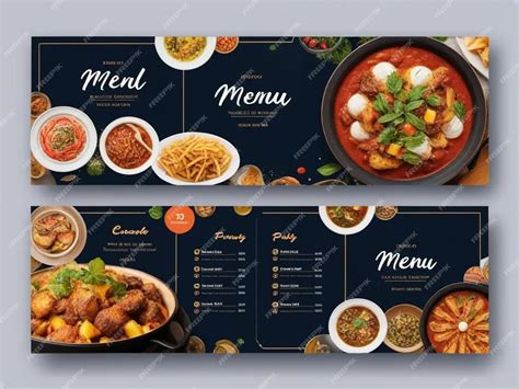 Food menu and restaurant cover template image ideas | Premium AI ...