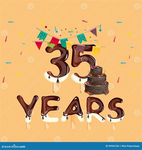 Happy Birthday Thirty Five Year Stock Vector - Illustration of ...