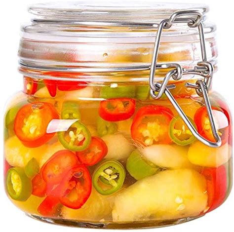 Buy PrimeWorld Clear Airtight Glass Jars with Clip Lid Food Preserve ...