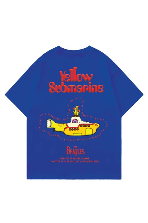 The Beatles Blue Designed Oversized T-shirt – Blue Clover